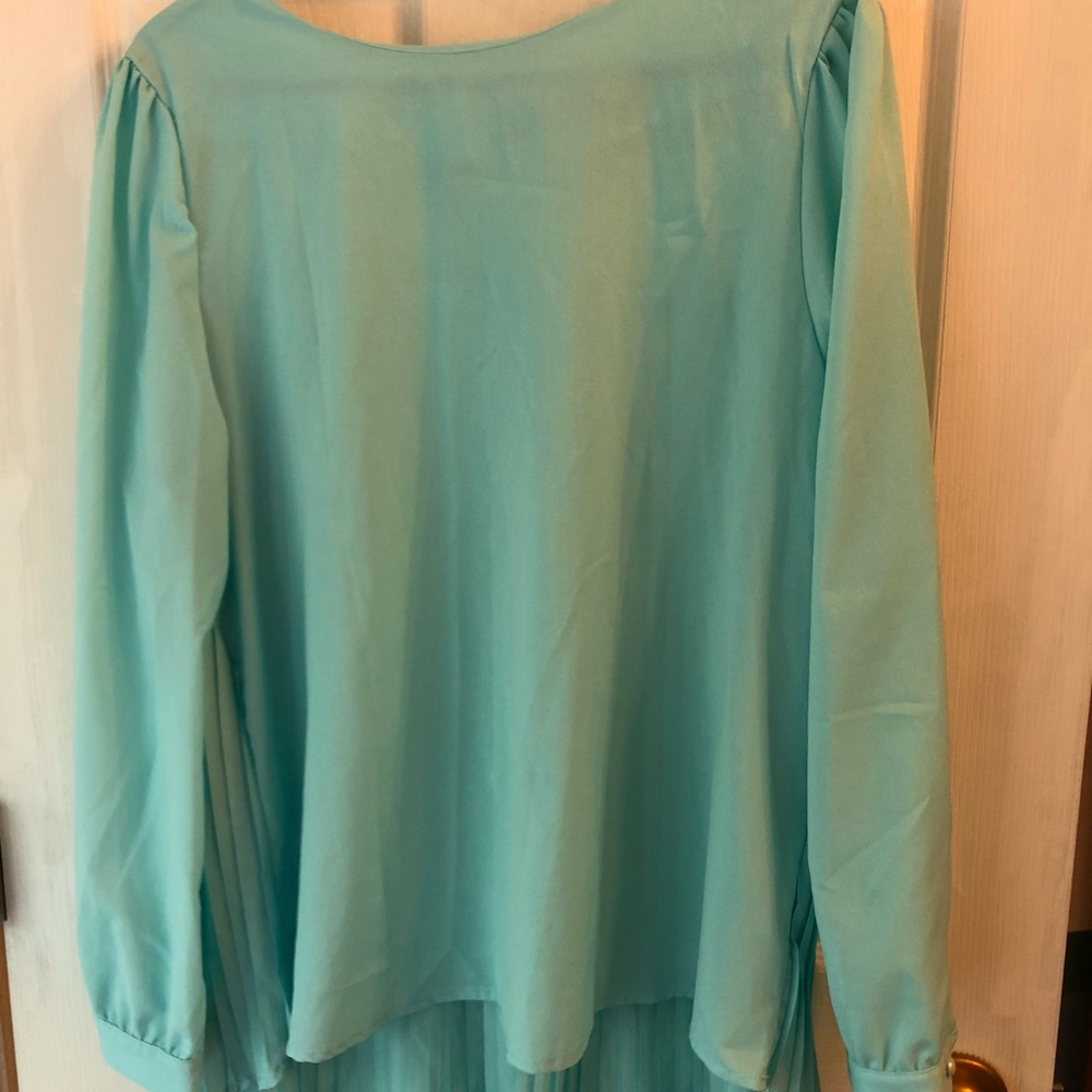 Light teal colored ladies’ dressy shirt